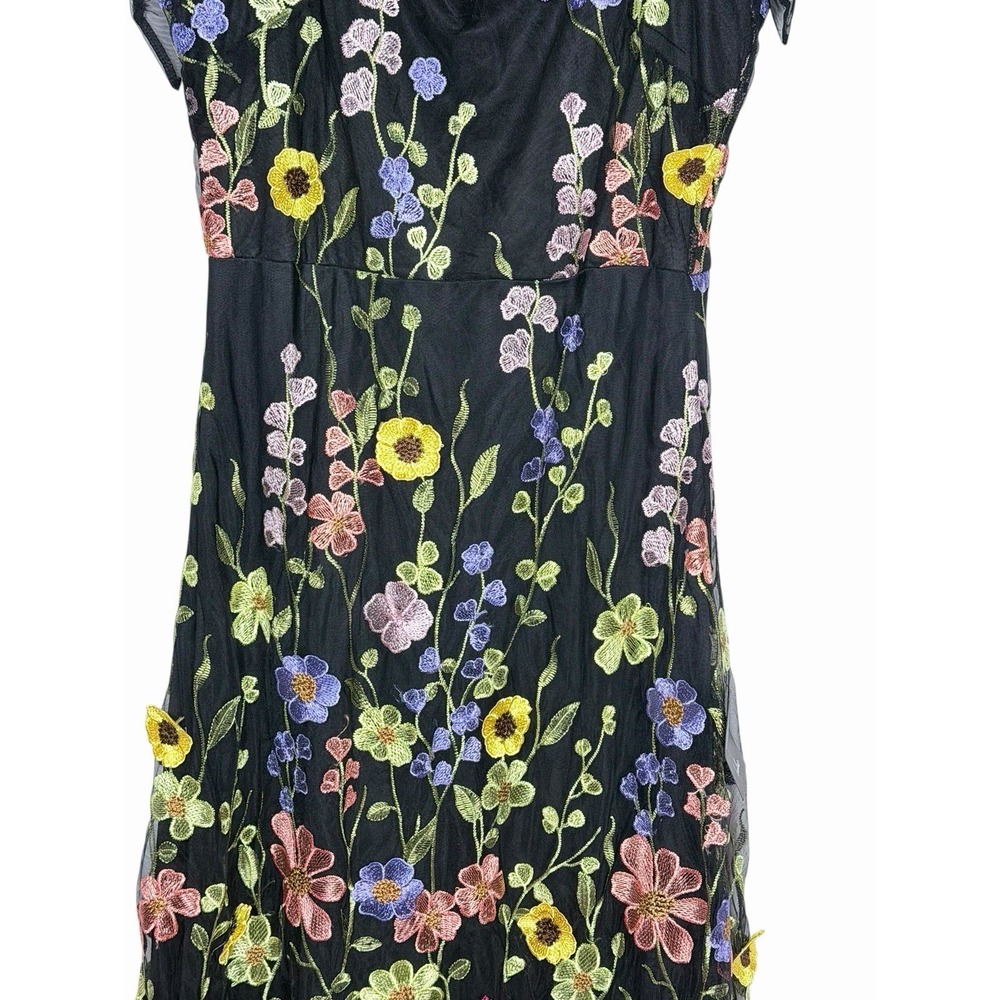 Lulus 3D Colorful Floral Embroidered Tie-Strap Thriving Poise Maxi Dress Size L - Picture 4 of 16